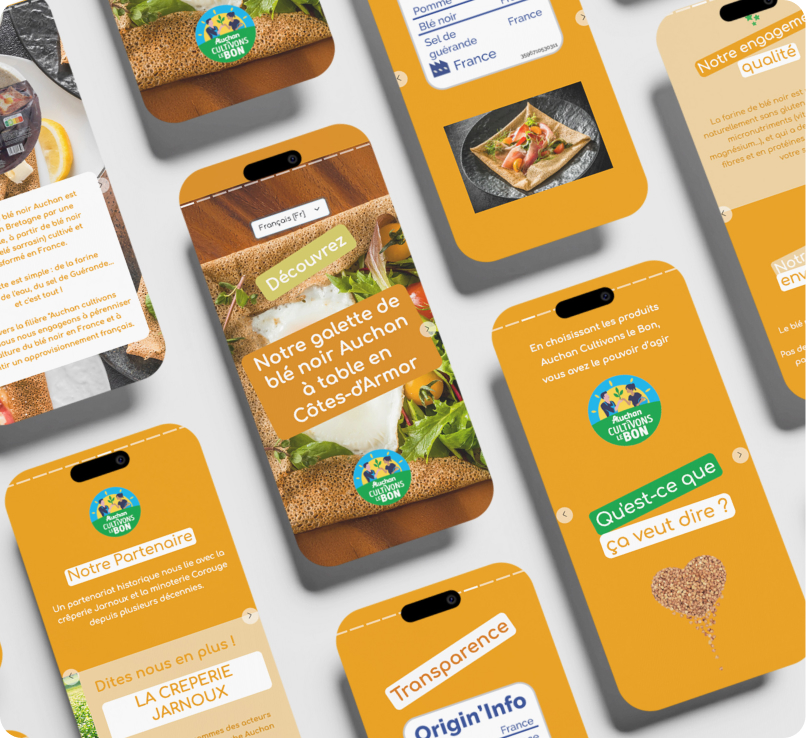 Ecran de téléphone avec différentes stories