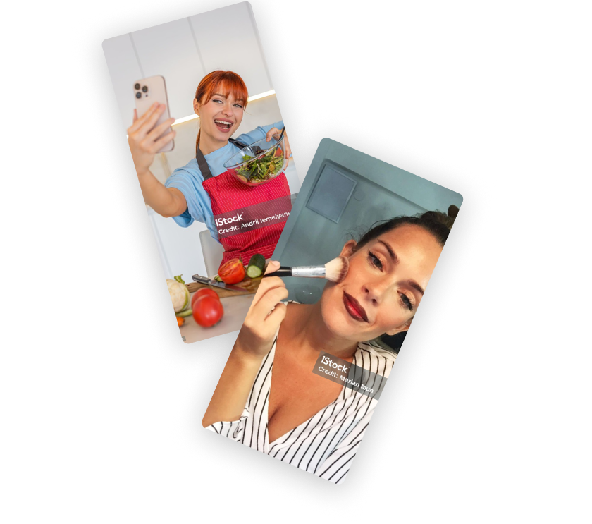 screenshout d'écrans de téléphone avec image d'influenceurs